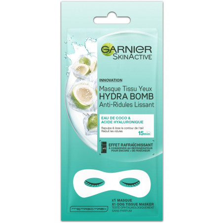 Garnier - Maske Stoff Augen Hydra Bomb Anti-Ridules glatt SKINACTIVE - Wasser Kakao & Säure Hyaluronsäure
