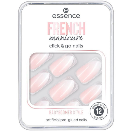 French Manicure False Nails Click & Go - essence