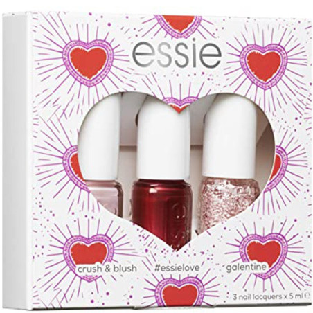 Vernis Essie : Pale rose varnish box Essie - dark pink varnish Essie - top coat lacquer white and strawberry rose Essie