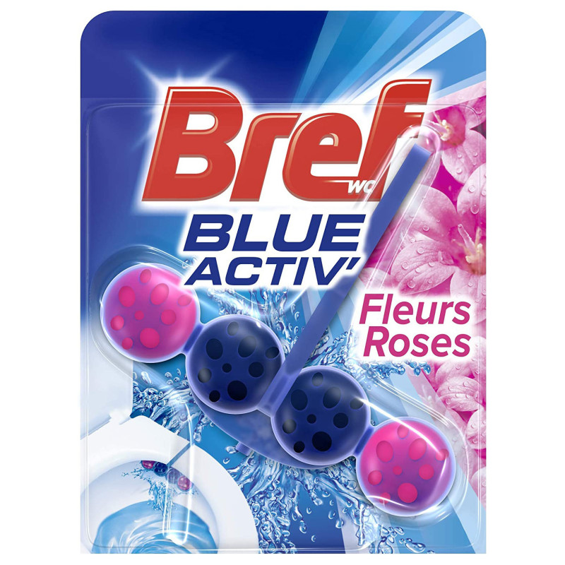 Blocs Nettoyants WC Blue Activ' - Fleurs Roses - 2X50 gr - Bref WC