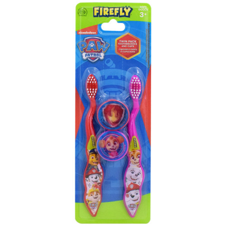 Set of 2 Toothbrushes with Paw Patrol Cap