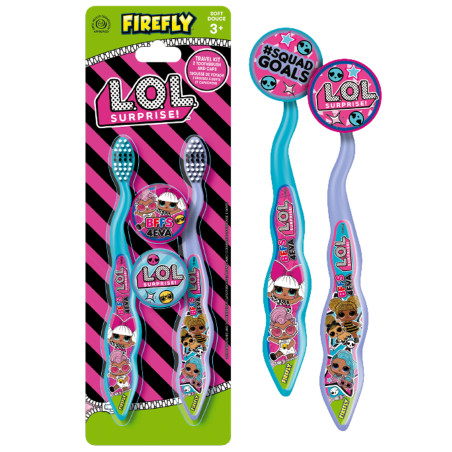 Two Toothbrushes With LOL Surprise Caps - Firefly