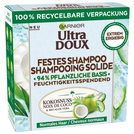 Festes Kokosnuss- und Aloe Vera-Biozid Ultra Doux Shampoo - Garnier