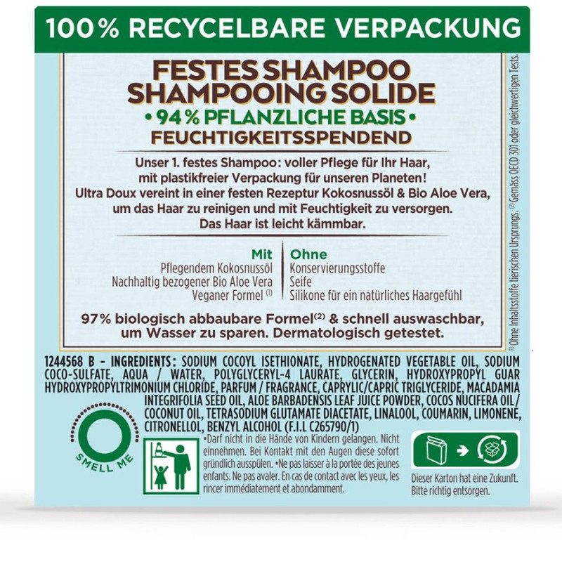 Shampoing Solide Noix de Coco et Aloe Vera Bio- Garnier