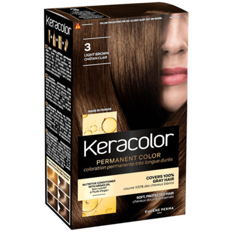 Dauerhafte Haarfarbe Keracolor - 03 Chatain Clair
