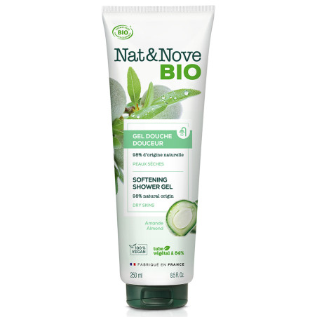 Gentle Shower Gel - Organic Almond 250ml  - Nat & Nove Bio