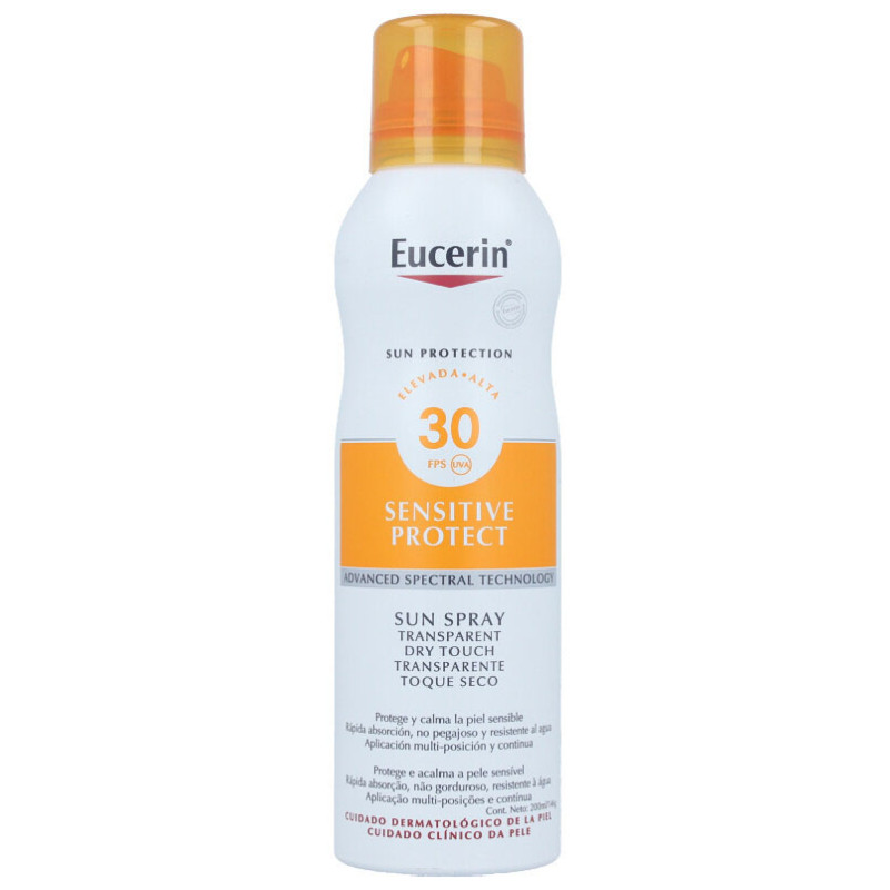 Przezroczysty Spray Ochronny Przeciwsłoneczny Dry Touch Sensitive Protect SPF 30 200 ml - Eucerin