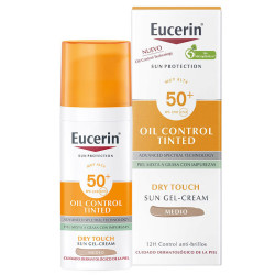 Getönte Sonnenschutz-Gel-Creme Oil Control Dry Touch SPF 50+ Medium - Eucerin