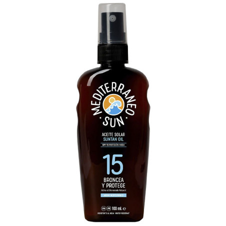 Zonnebruiningsolie Donker SPF 15 100 ml - Kokosnoot - Mediterraneo Sun