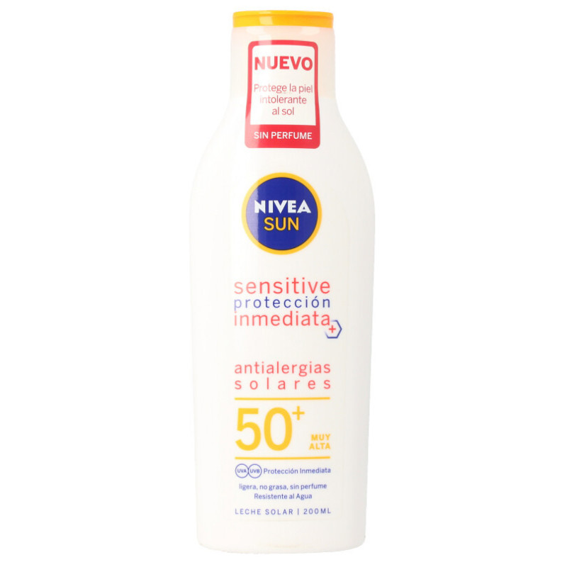 Leche Solar Anti-alérgica Protección Inmediata Sensible SPF50 - 200ml - Nivea Sun