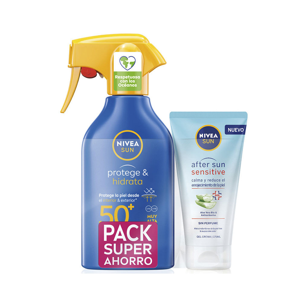 Spray Solaire Protège et Hydrate SPF50 270 ml + Après-Soleil Sensible 175 ml