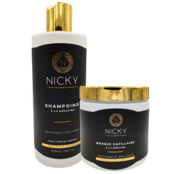 Lote de Champú y Mascarilla de Keratina - Nicky Paris