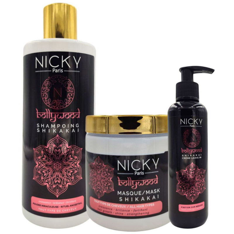 Set van Shampoo - Masker en Leave-In Crème Shikakai - Nicky Paris