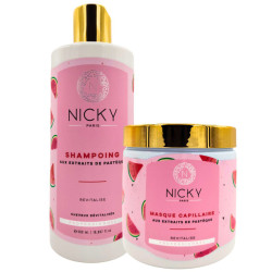 Shampoo und Maske Set mit Wassermelonenextrakten  - Nicky Paris