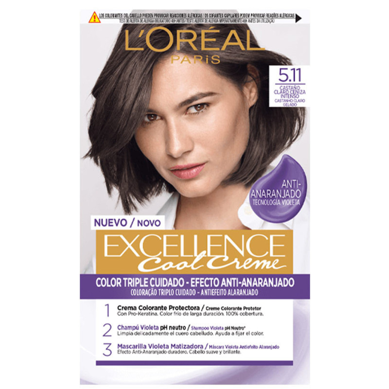 Koloryzacja Excellence Cool Crème - 5.11 Jasny Popielaty Brąz - L'Oréal Paris