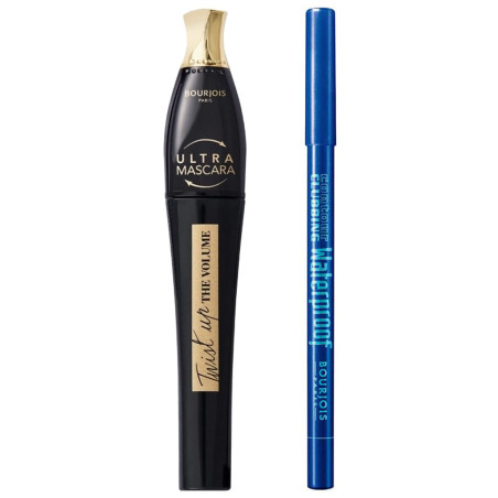 Coffret Mascara Twist Up + Eye-liner Contour Clubbing - Ultra Black/ Bleu Néon