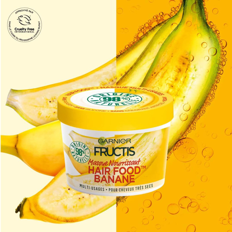 Ultra-Verzorgend Masker Fructis Hair Food - Banaan 390 ml - Garnier - Cosmé'chic Ultra-Verzorgend Masker Fructis Hair Food - Banaan 390 ml - Garnier - Cosmé'chic