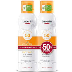 Transparante Zonnebrandspray Oil Control 50+ Dry Control 2x200 ml - Eucerin