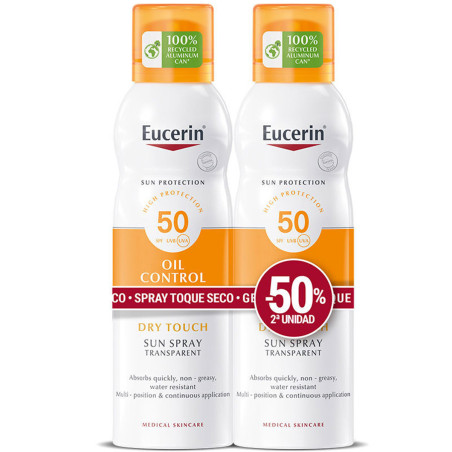 Spray Solar Transparente Oil Control 50+ Dry Control 2x200 ml - Eucerin