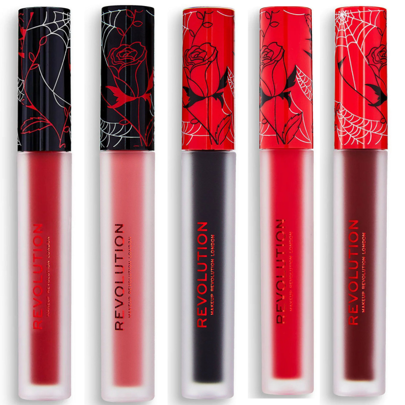 Set de 5 Labiales Líquidos Vinyl - Nightmare / Bewitched / Horror / Haunted / Scream - Revolution