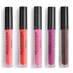 Set of 5 Matte Lip Glosses - 130 Decadence/ 133 Destiny/ 148 Plum/ 145 Vixen/ 139 Cutie - Revolution