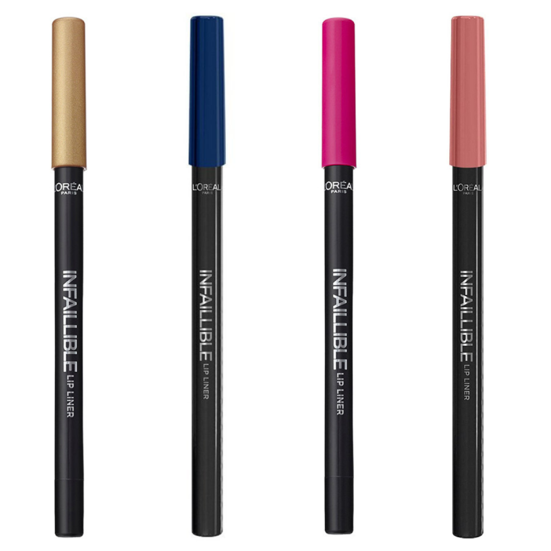 Lot de 4 Crayon à Lèvres Infaillible Lip Liner - 201/109/103/01 - L'Oréal Paris