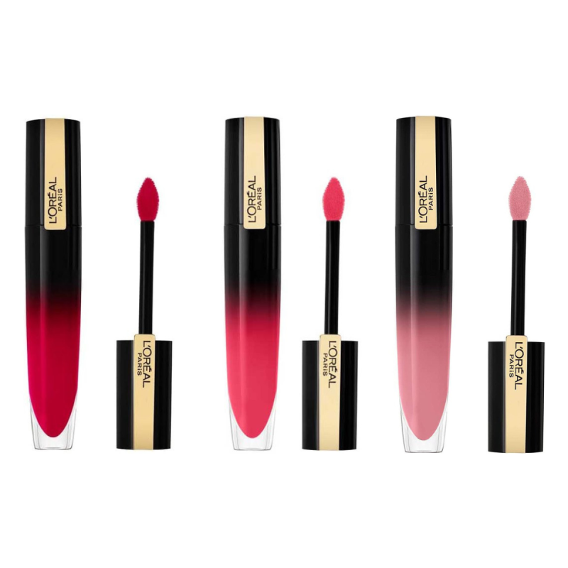 Set aus 3 Lack-Lippenstiften Laqué Signature - 311 Be Brilliant / 312 Be Powerful / 306 Be Innovative - L'Oréal Paris