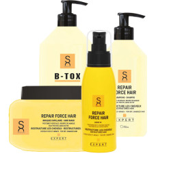 Repair Force Hair Care Set - Shampoo 500ml - Mask 500ml - B-Tox 1000ml - Leave-In 100ml - Sacha Care