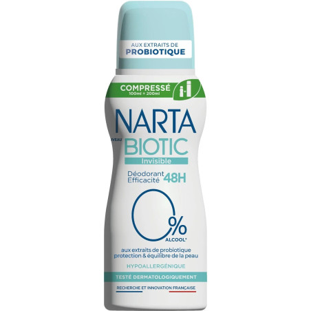 Biotic Deodorant 0% Alcohol Invisible - Hypoallergeen 100ml - Narta