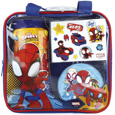 Coffret Spiderman - Gel Douche 300ml + Feuille de Tatouage + Éponge + Sac