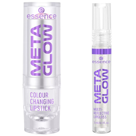 Meta Glow Lippenstift-Set + Meta Glow Lipgloss - Essence