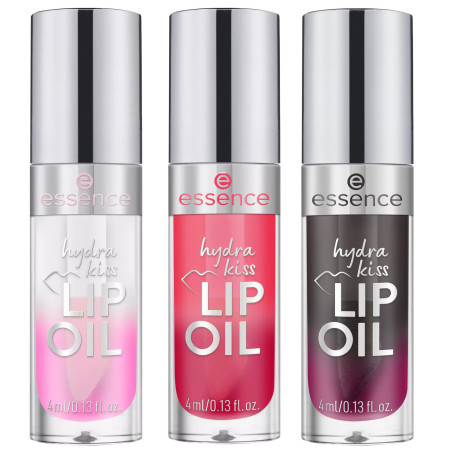 Zestaw 3 Olejków do Ust Hydra Kiss - 01 Kiss From A Rose - 03 Pink Champagne - 05 Midnight Mystery - Essence