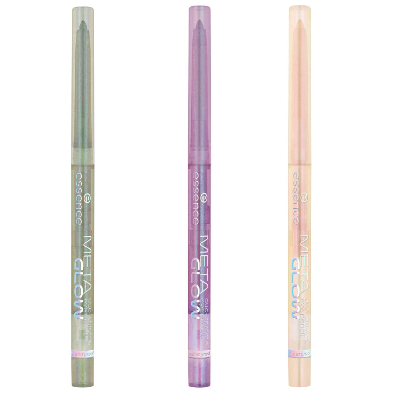 Set of 3 Duo-Chrome Kajal Pencils Meta Glow - 01 Chromatic Love/02 Chromefinity/03 Galactic Chrome - Essence