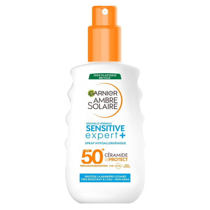 Spray Hypoallergénique Ambre Solaire Sensitive Expert + FPS 50+ - Garnier