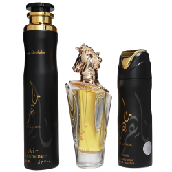 Coffret Cadeau Maahir - Eau de Parfum 100 ml - Déodorant 200 ml - Désodorisant 300 ml - Lattafa