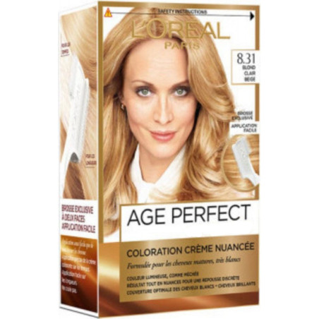 Coloración en Crema Matizada Age Perfect - 8.31 Blond Clair Beige