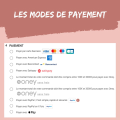 💳 Cosmé'chic s'adapte à vos besoins ! 💳

Nous savons combien il est important de pouvoir choisir le mode de paiement qui vous convient le mieux. C'est pourquoi nous vous proposons plus de 8 méthodes de paiement sécurisées pour vos achats :

Carte Bancaire (CB)
American Express (AMEX)
Bancontact
Satispay
Oney
Paypal
Apple Pay
Grâce à cette diversité, vos transactions sont simplifiées et sécurisées, quel que soit votre moyen de paiement préféré. Faites vos achats en toute confiance chez Cosmé'chic et profitez de nos produits à prix réduits, avec la garantie de paiements rapides et sûrs. 🌟

#PaiementSécurisé #Cosméchic #ShoppingFacile #TransactionsSécurisées